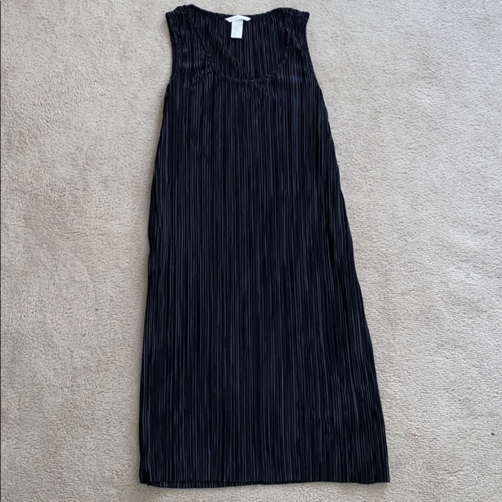 Shiny black knee length dress